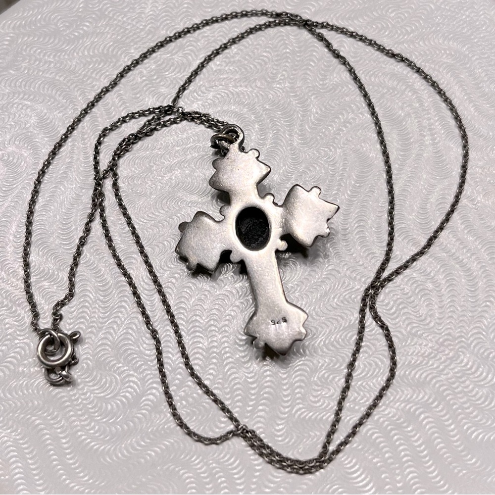 Marcasite cross 925 - Picture 3 of 4